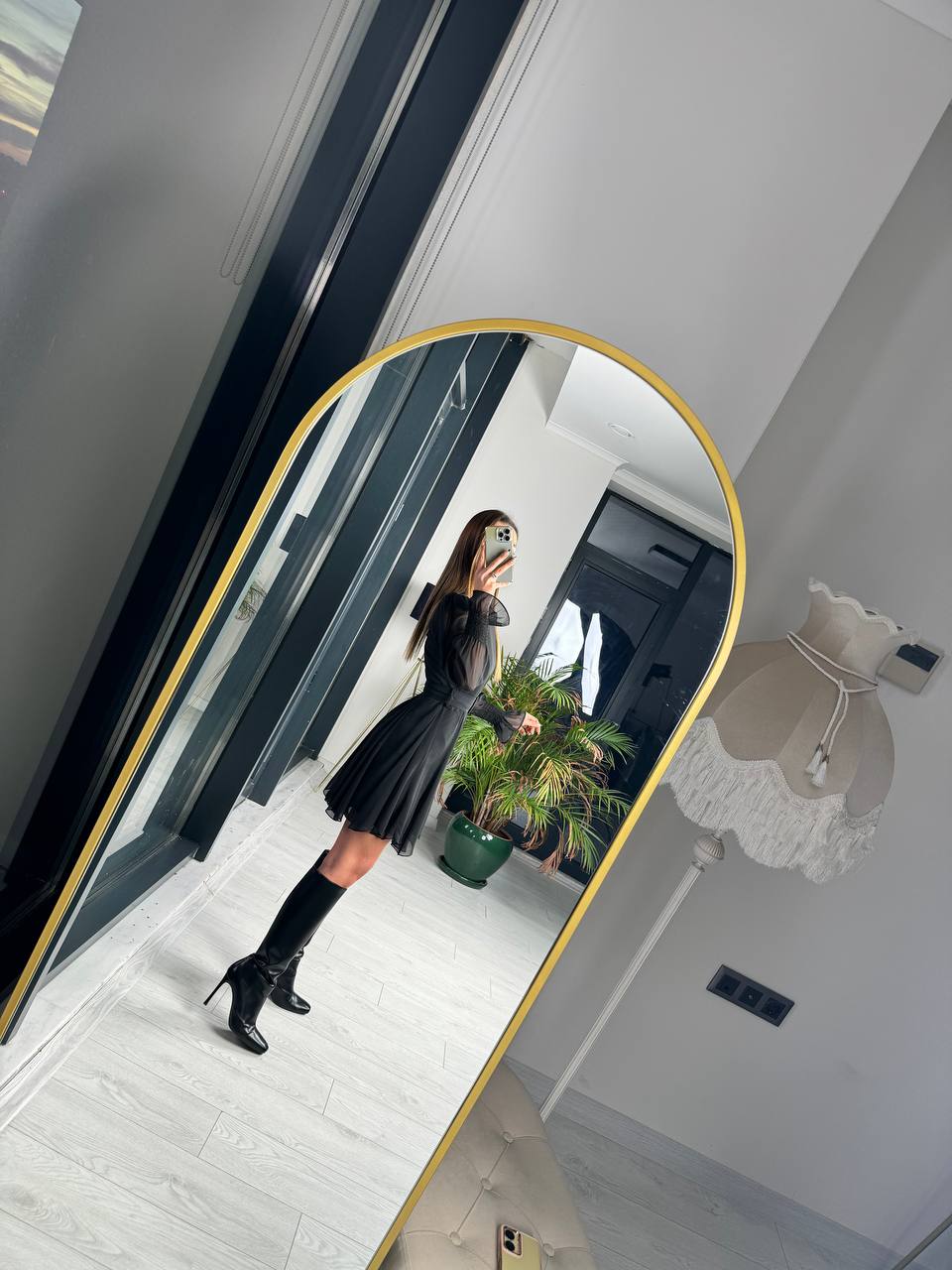 Siyah%20Astarlı%20Eteği%20Volanlı%20şifon%20Elbise