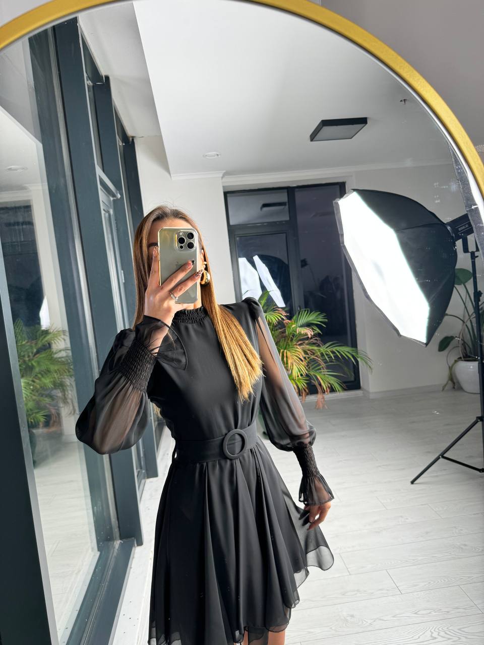 Siyah%20Astarlı%20Eteği%20Volanlı%20şifon%20Elbise