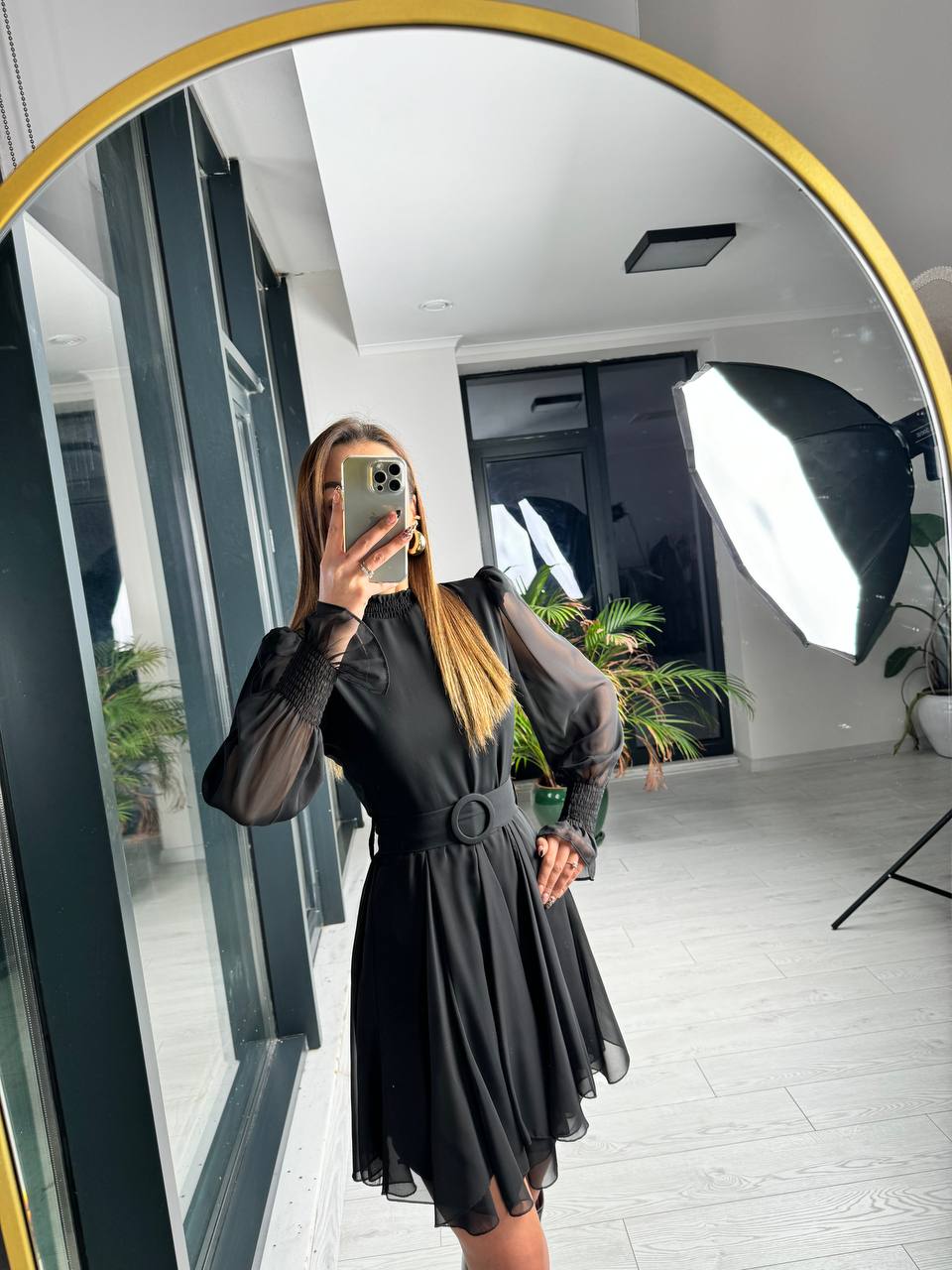 Siyah%20Astarlı%20Eteği%20Volanlı%20şifon%20Elbise