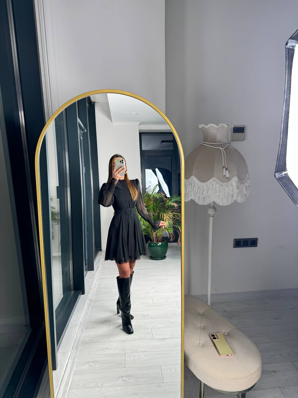 Siyah%20Astarlı%20Eteği%20Volanlı%20şifon%20Elbise