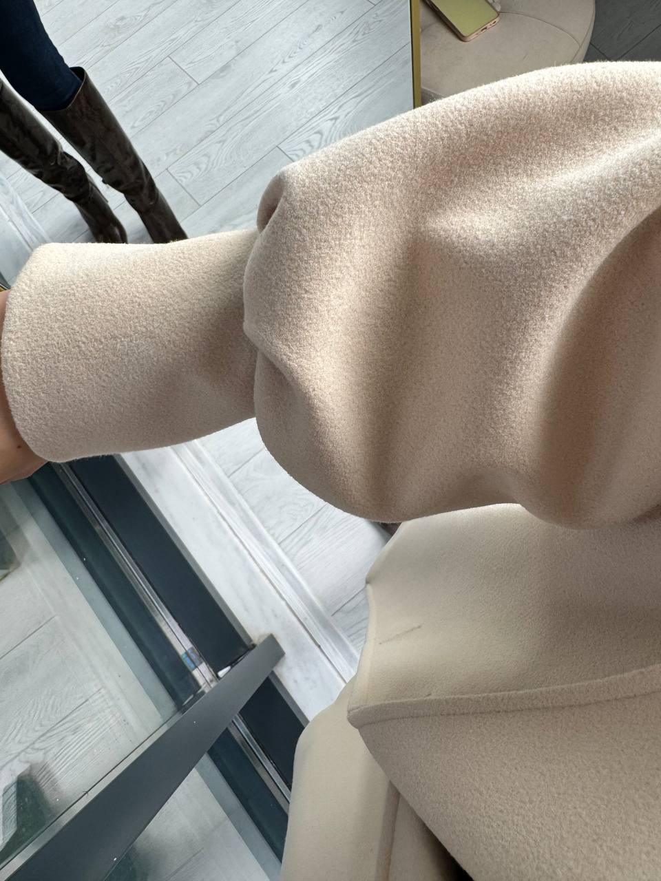 Taş%20rengi%20balon%20kol%20astarlı%20kaşe%20kaban