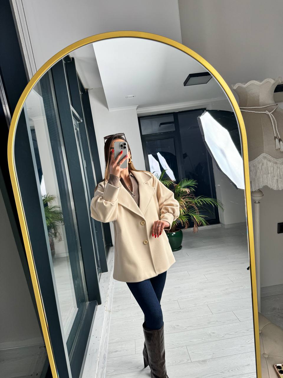 Taş%20rengi%20balon%20kol%20astarlı%20kaşe%20kaban