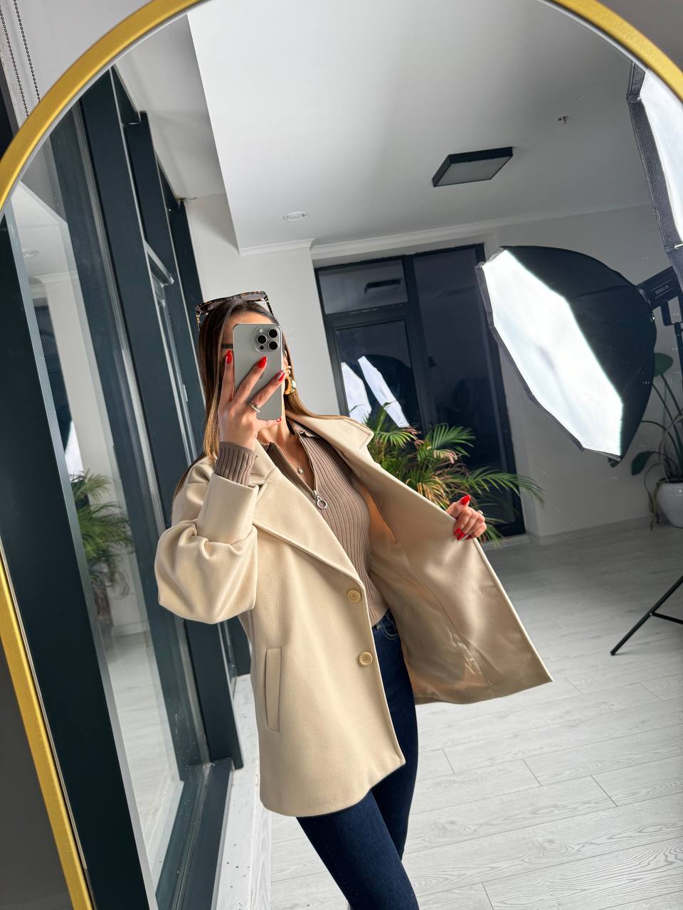 Taş%20rengi%20balon%20kol%20astarlı%20kaşe%20kaban