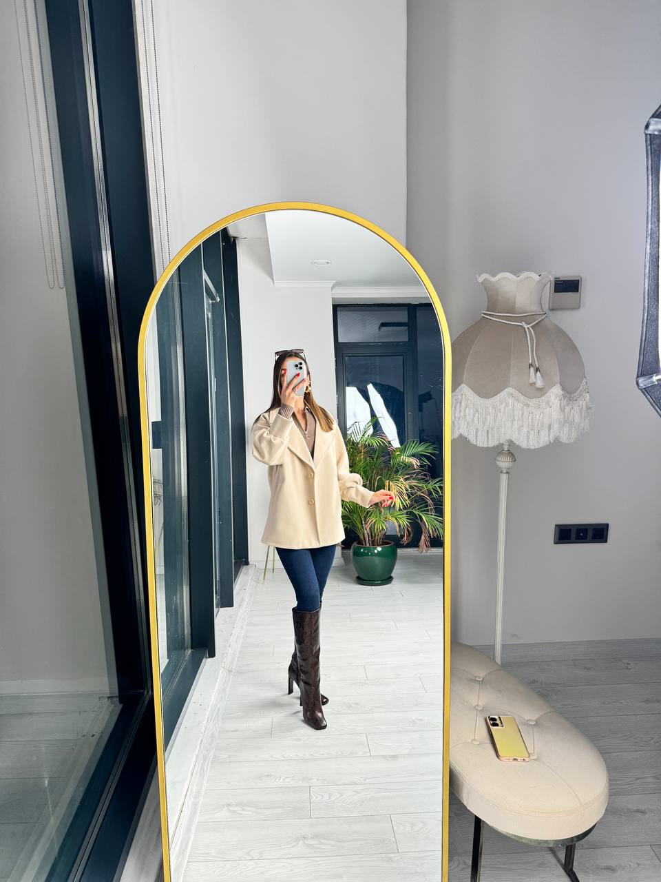 Taş%20rengi%20balon%20kol%20astarlı%20kaşe%20kaban