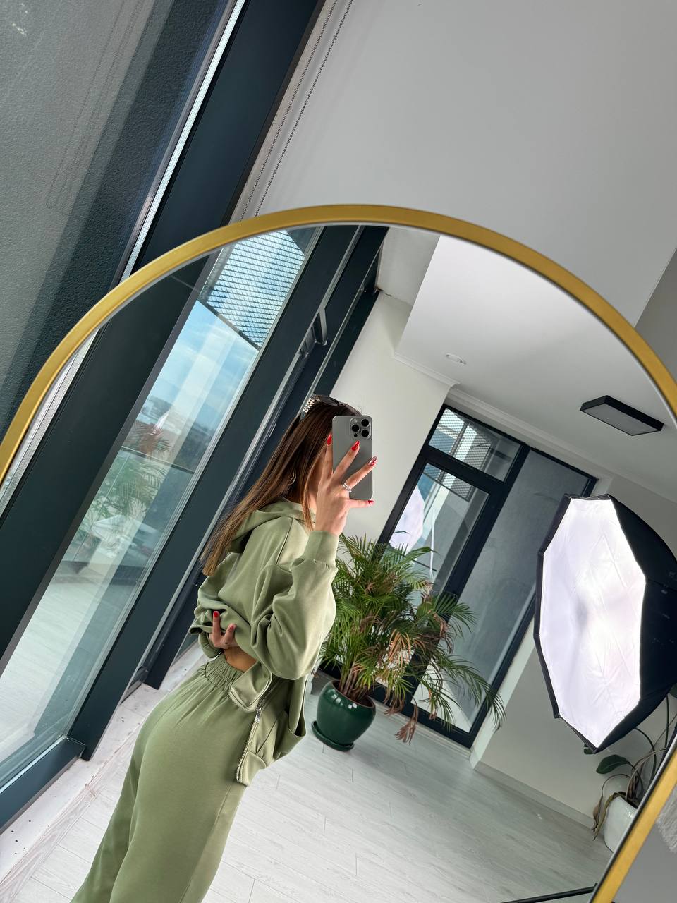 Yeşil%20Modal%20Takım%20Fermuarlı%20Sweat%20Pantolon%20Takım