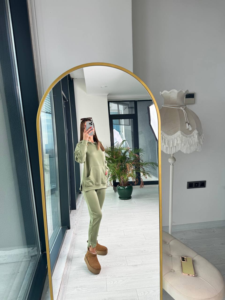 Yeşil%20Modal%20Takım%20Fermuarlı%20Sweat%20Pantolon%20Takım