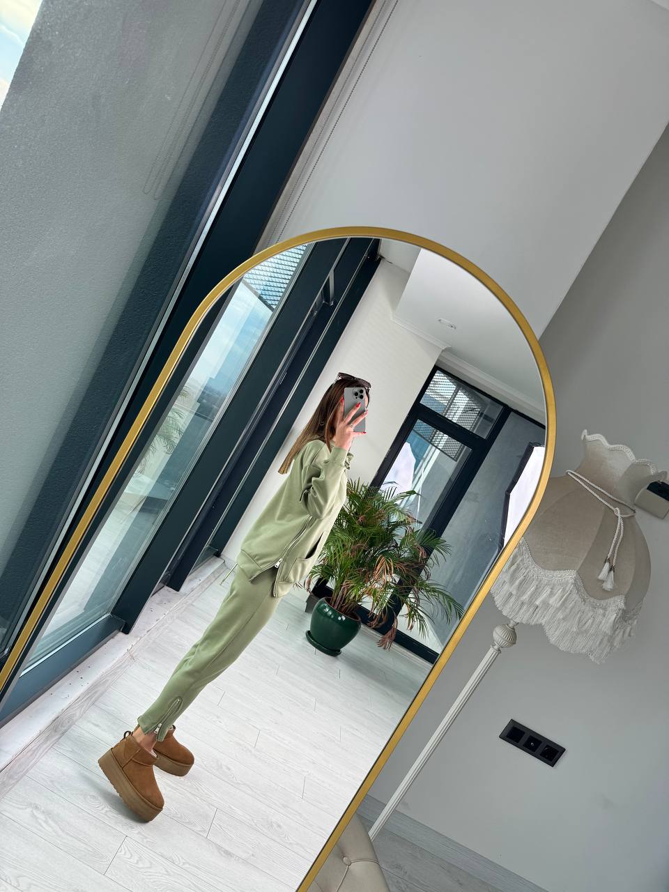 Yeşil%20Modal%20Takım%20Fermuarlı%20Sweat%20Pantolon%20Takım