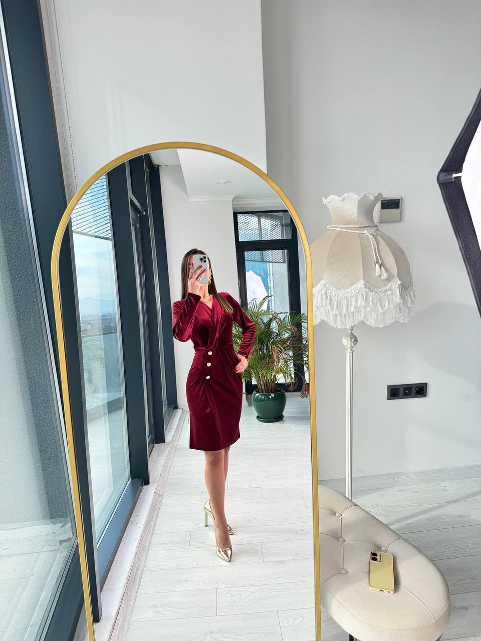 Bordo%20Düğme%20Detaylı%20Kadife%20Ebise
