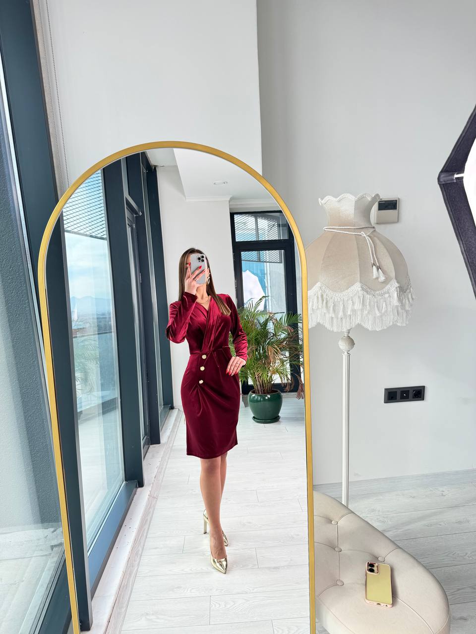 Bordo%20Düğme%20Detaylı%20Kadife%20Ebise