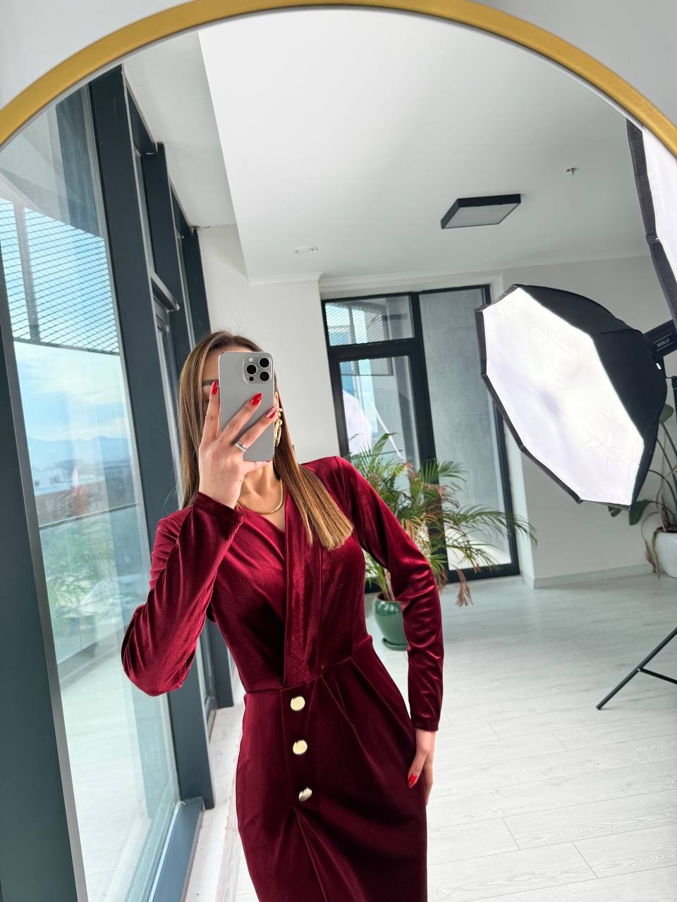 Bordo%20Düğme%20Detaylı%20Kadife%20Ebise