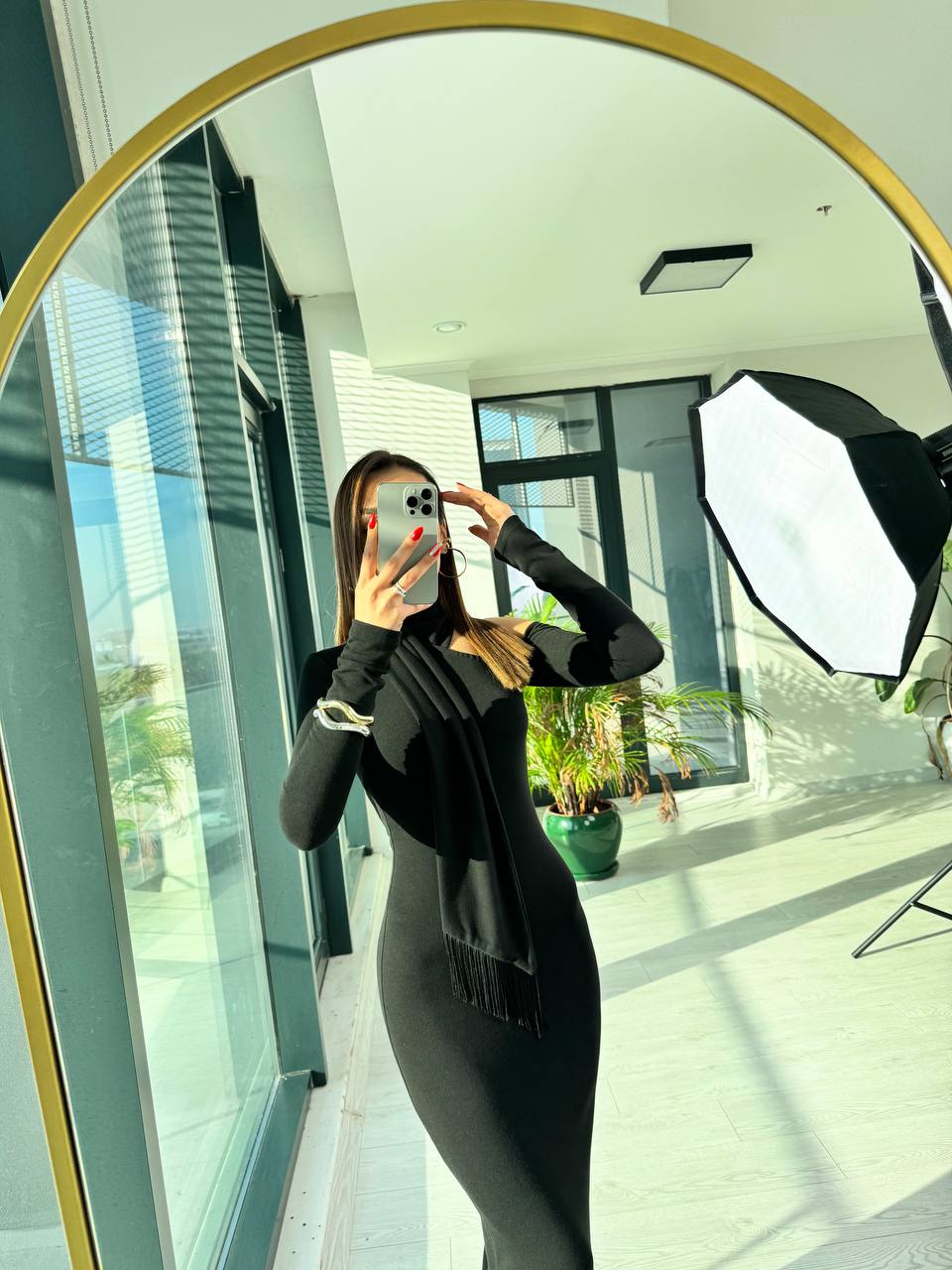 Yaka%20şal%20Detaylı%20Tasarım%20örme%20Kumaş%20Elbise