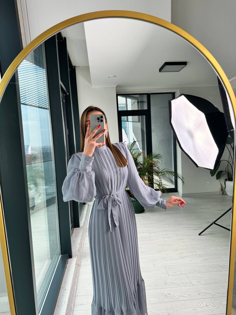 Gri%20Tasarım%20Astarlı%20Belle%20Elbise