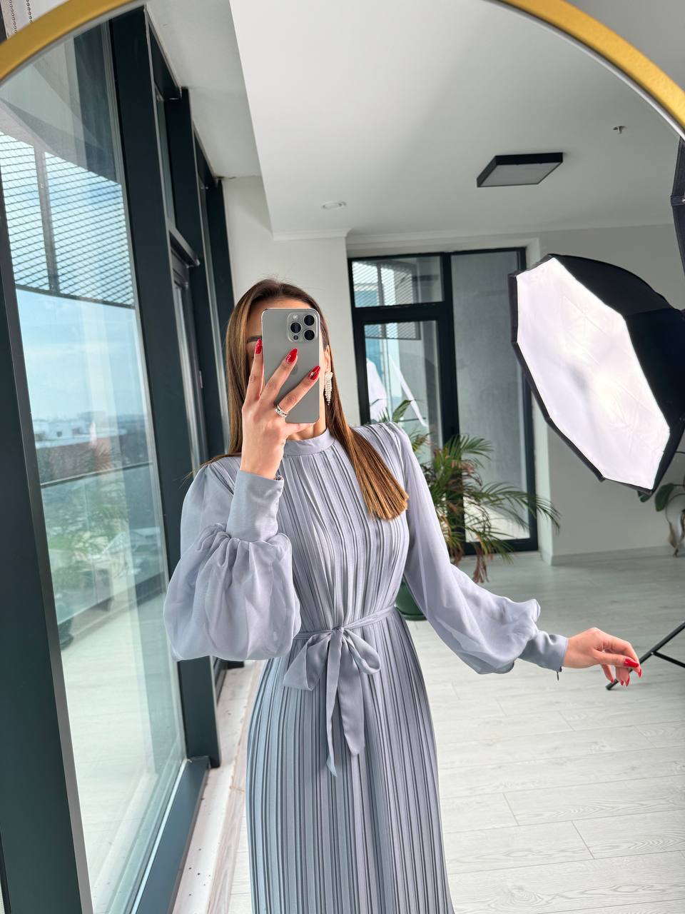 Gri%20Tasarım%20Astarlı%20Belle%20Elbise