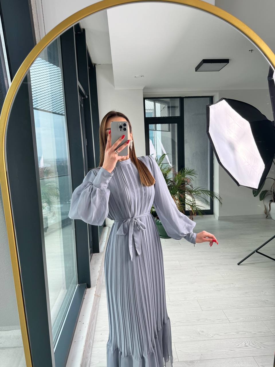 Gri%20Tasarım%20Astarlı%20Belle%20Elbise