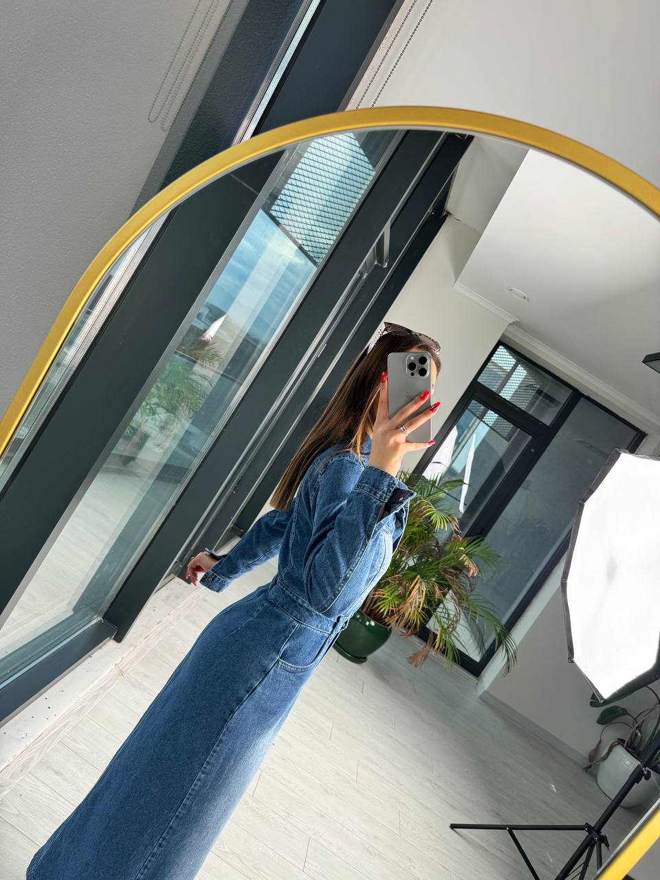 Lüks%20Kalite%20Yırtmaç%20Detaylı%20Jean%20Elbise
