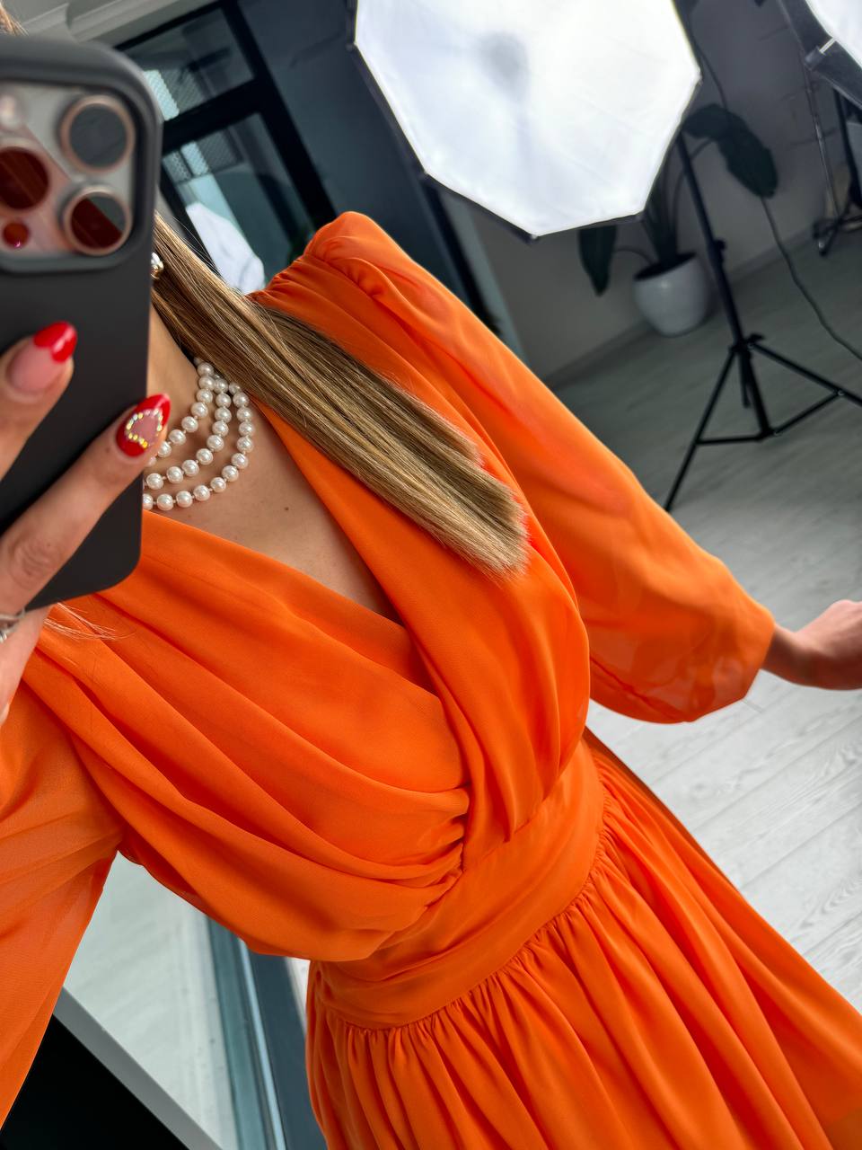 Orange%20Tasarım%20Şifon%20Astarlı%20Mini%20Elbise