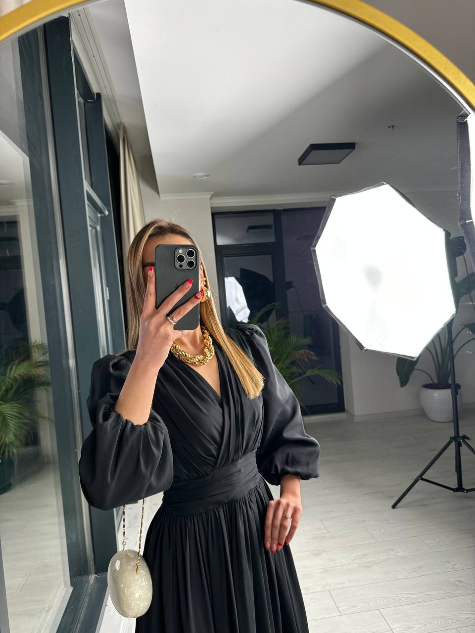 Siyah%20Tasarım%20Şifon%20Astarlı%20Mini%20Elbise
