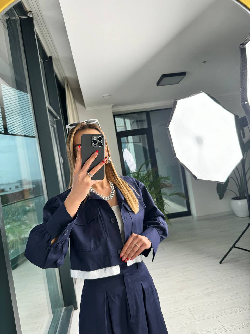 Lacivert%20Premium%20Tok%20Tensel%20Gabardin%20Kumaş%20Etek%20Ceket%20Takım(%100%20pamuk)