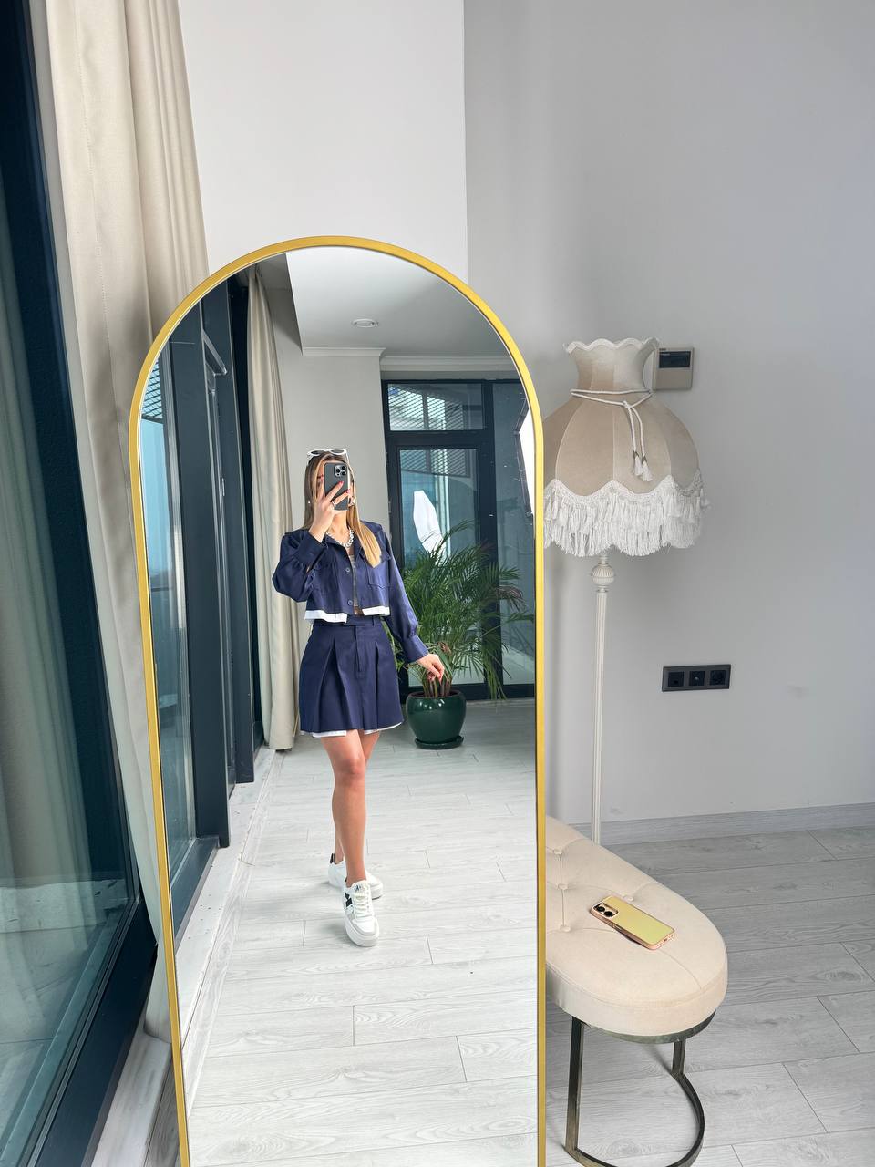 Lacivert%20Premium%20Tok%20Tensel%20Gabardin%20Kumaş%20Etek%20Ceket%20Takım(%100%20pamuk)