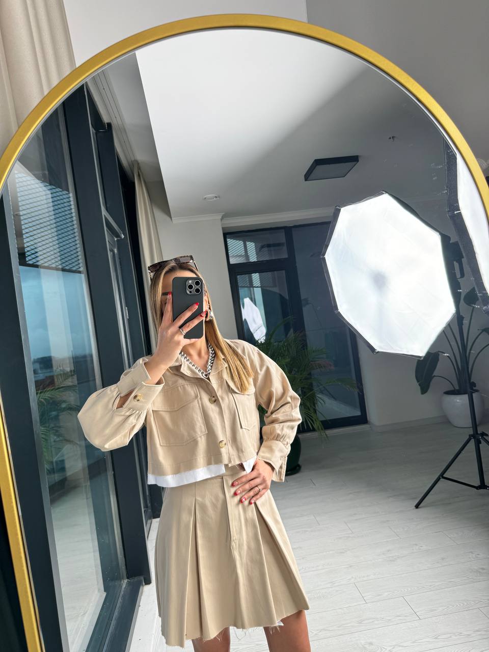 Bej%20Premium%20Tok%20Tensel%20Gabardin%20Kumaş%20Etek%20Ceket%20Takım(%100%20pamuk)