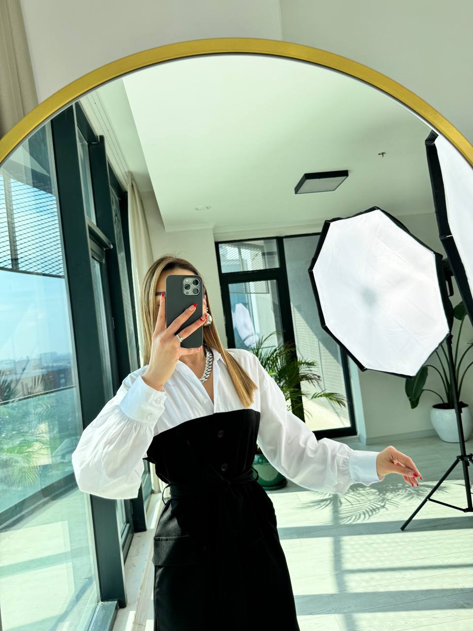 Tasarım%20Gömlek%20Detaylı%20Atlas%20Kumaş%20Düğmeli%20Elbise