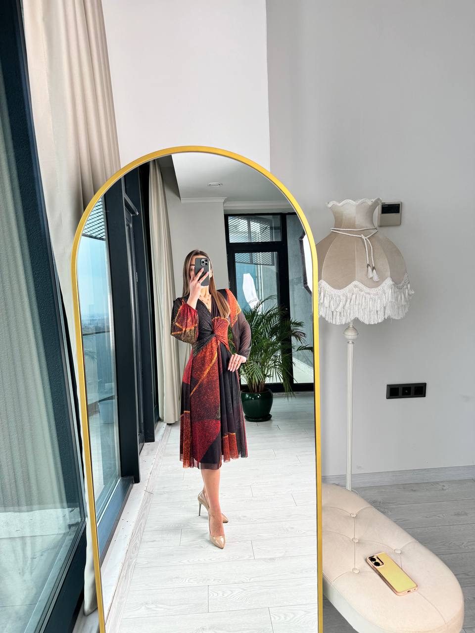 Tasarım%20Astarlı%20Bel%20Düğüm%20Detaylı%20Tül%20Elbise