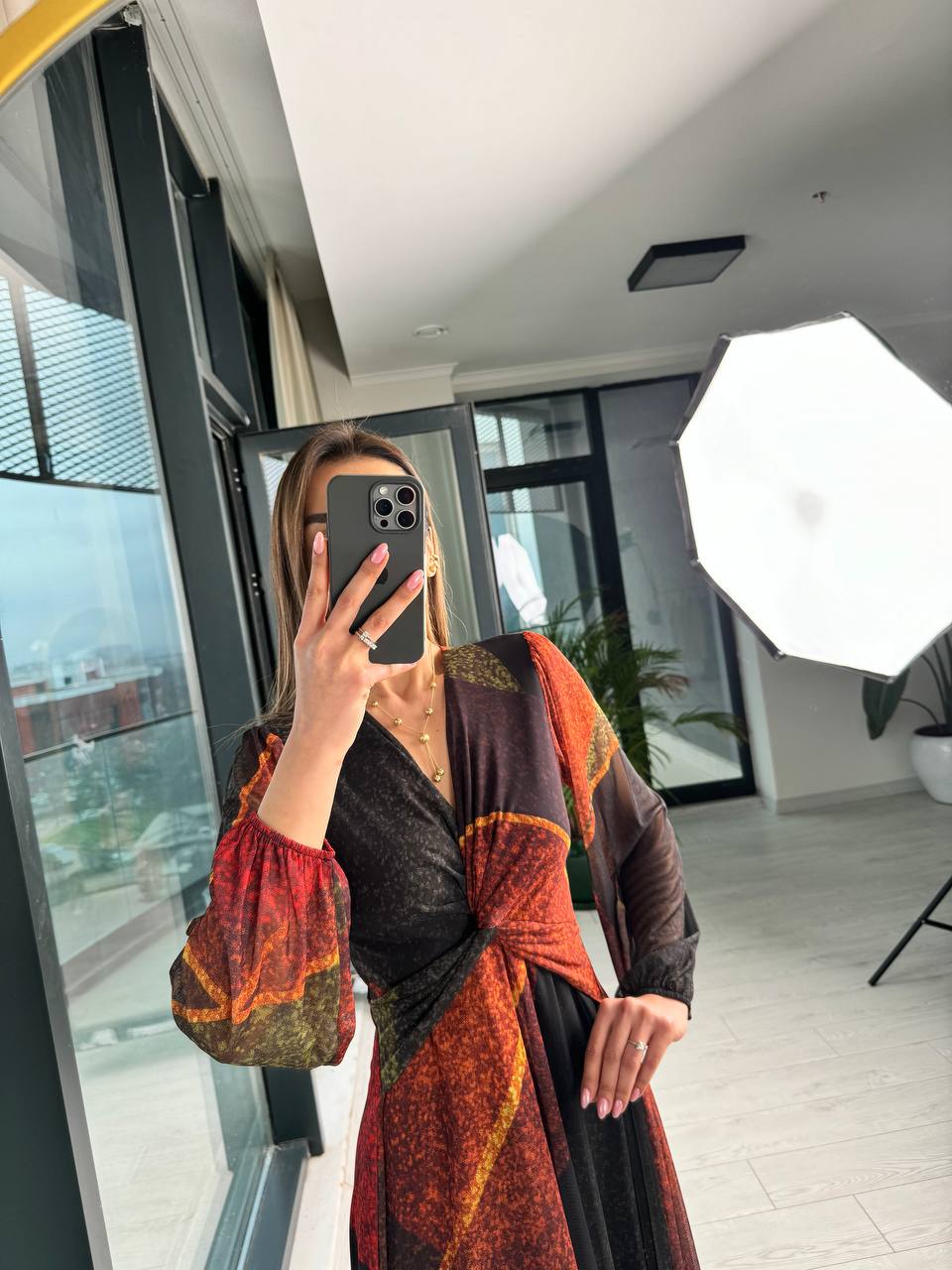 Tasarım%20Astarlı%20Bel%20Düğüm%20Detaylı%20Tül%20Elbise