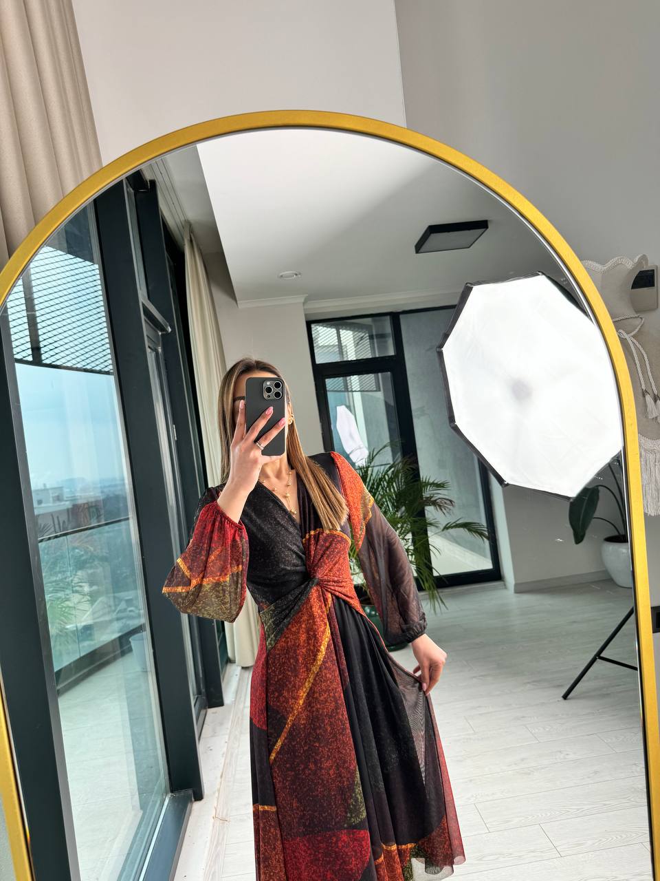 Tasarım%20Astarlı%20Bel%20Düğüm%20Detaylı%20Tül%20Elbise