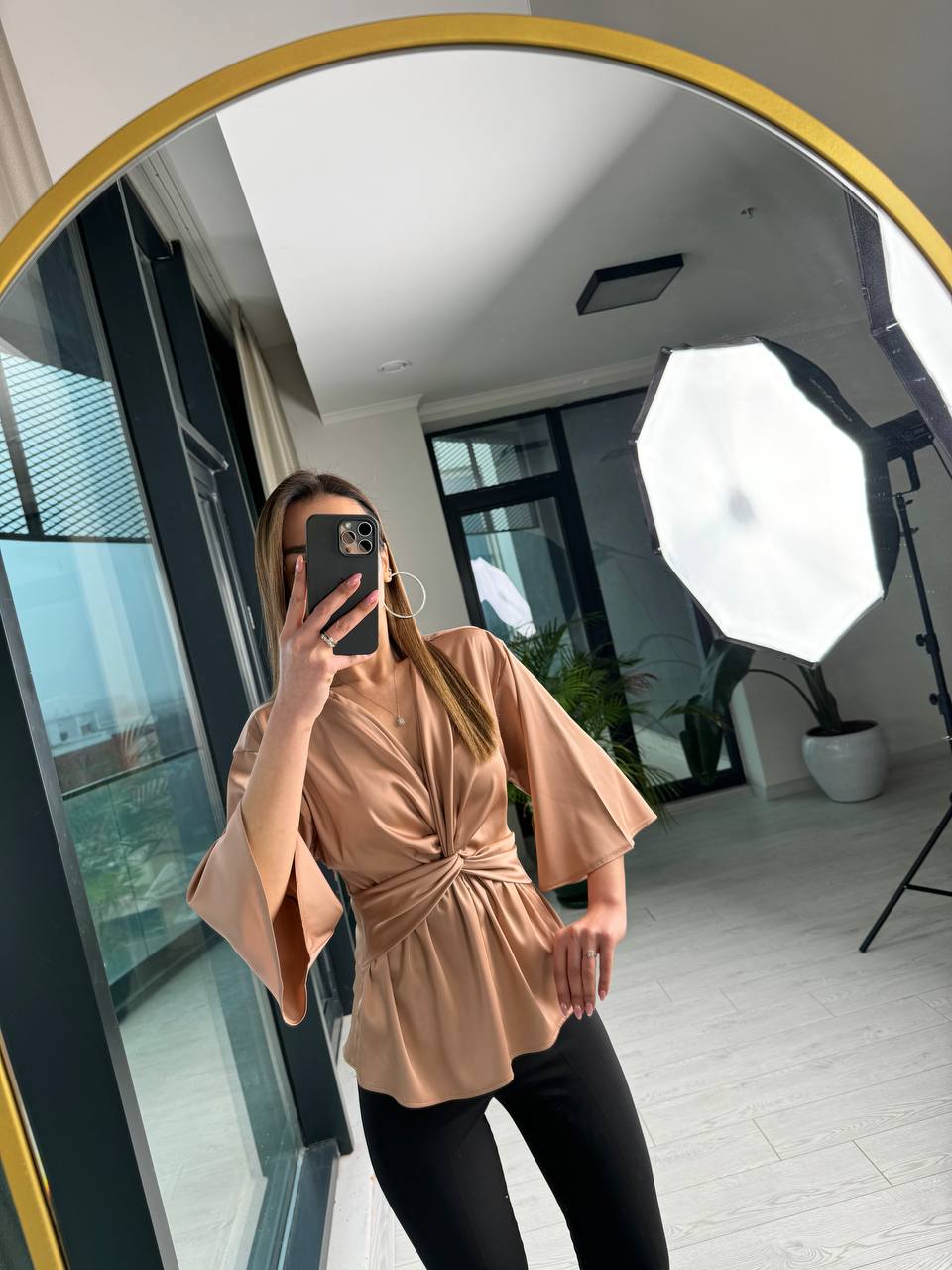 Vizon%20ipek%20Saten%20Bel%20Düğüm%20Bluz