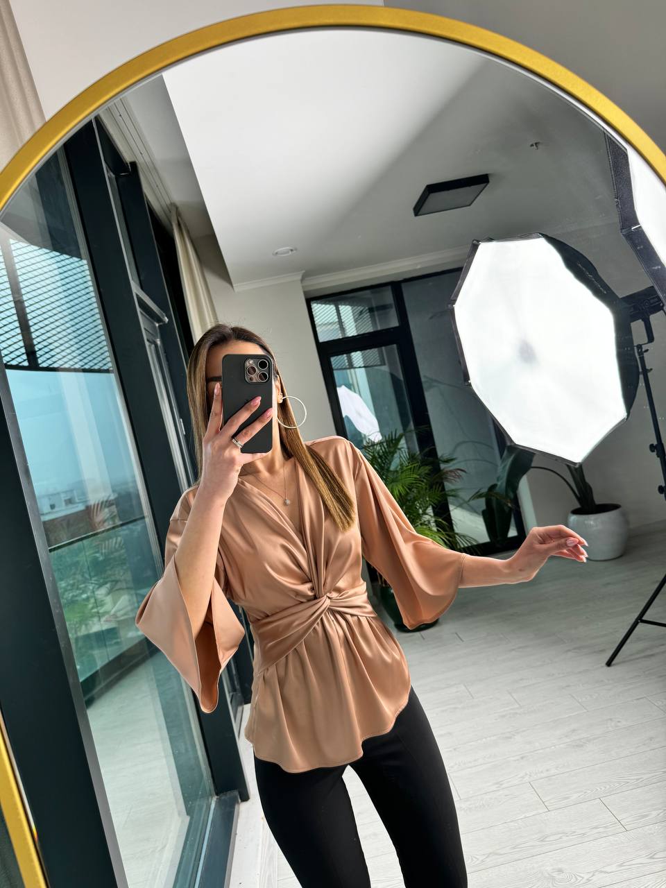 Vizon%20ipek%20Saten%20Bel%20Düğüm%20Bluz