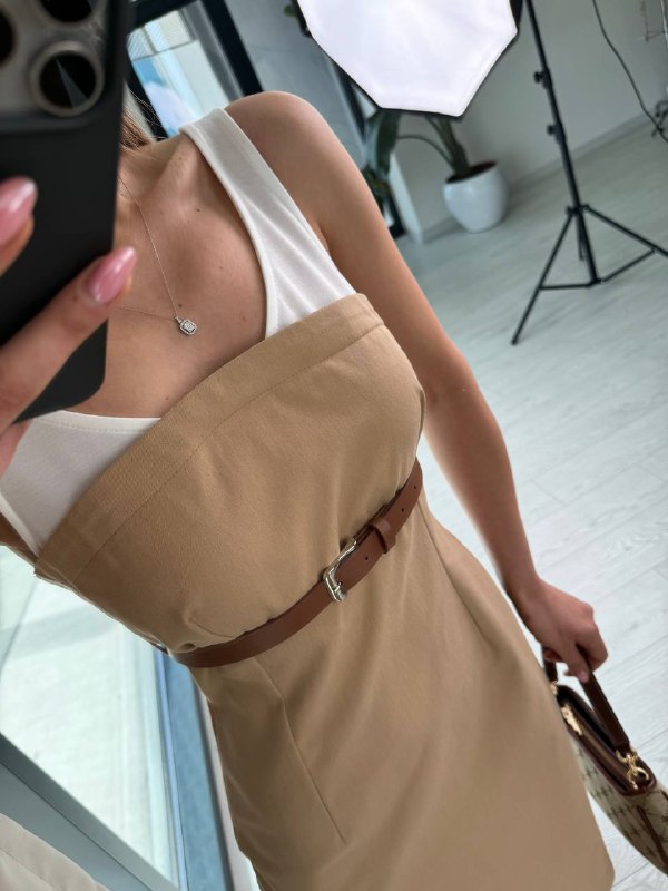 Camel%20Tok%20Gabardin%20Kumaş%20Kemerli%20Lüks%20Kalite%20Zara%20Model%20Elbise