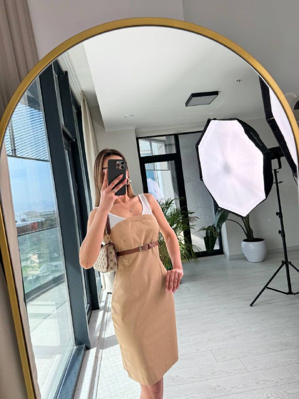 Camel%20Tok%20Gabardin%20Kumaş%20Kemerli%20Lüks%20Kalite%20Zara%20Model%20Elbise