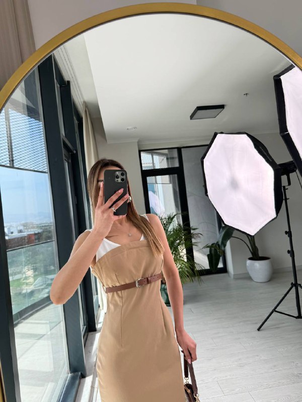 Camel%20Tok%20Gabardin%20Kumaş%20Kemerli%20Lüks%20Kalite%20Zara%20Model%20Elbise