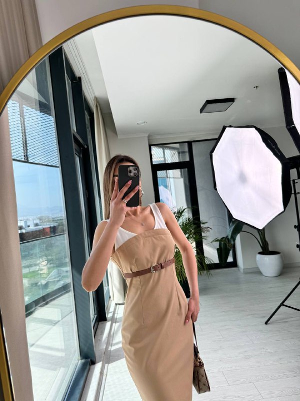 Camel%20Tok%20Gabardin%20Kumaş%20Kemerli%20Lüks%20Kalite%20Zara%20Model%20Elbise