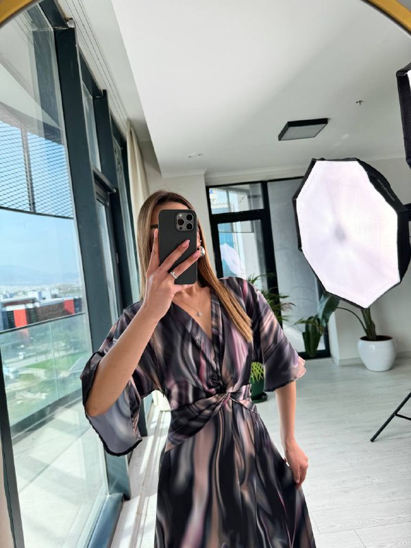 Mürdüm%20Geçişli%20Desenli%20Bel%20Düğüm%20Lüks%20Kalite%20ipek%20Saten%20Elbise
