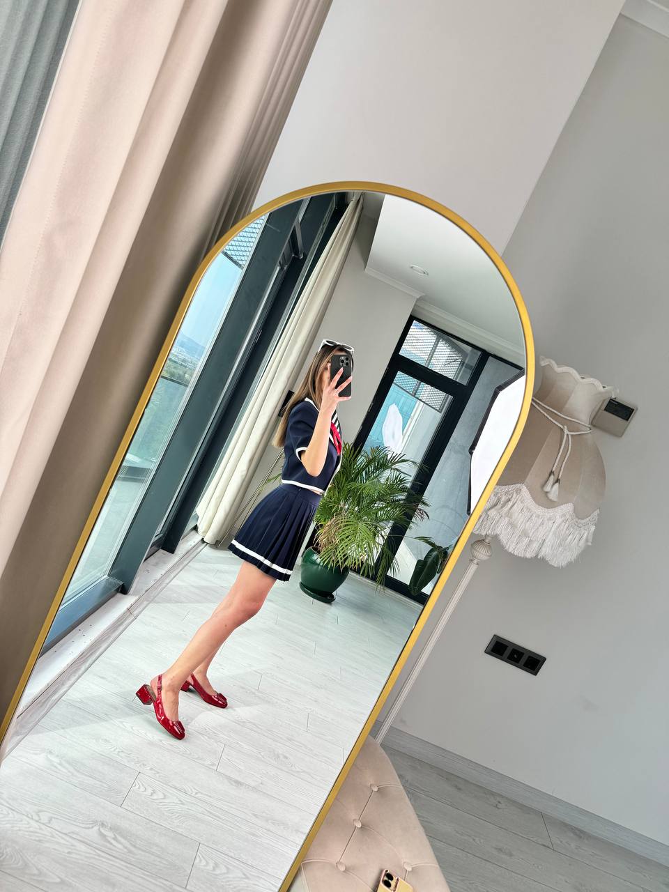Lacivert%20Şerit%20Detaylı%20Premium%20Seri%20Piliseli%20Etek%20Ceket%20Takım