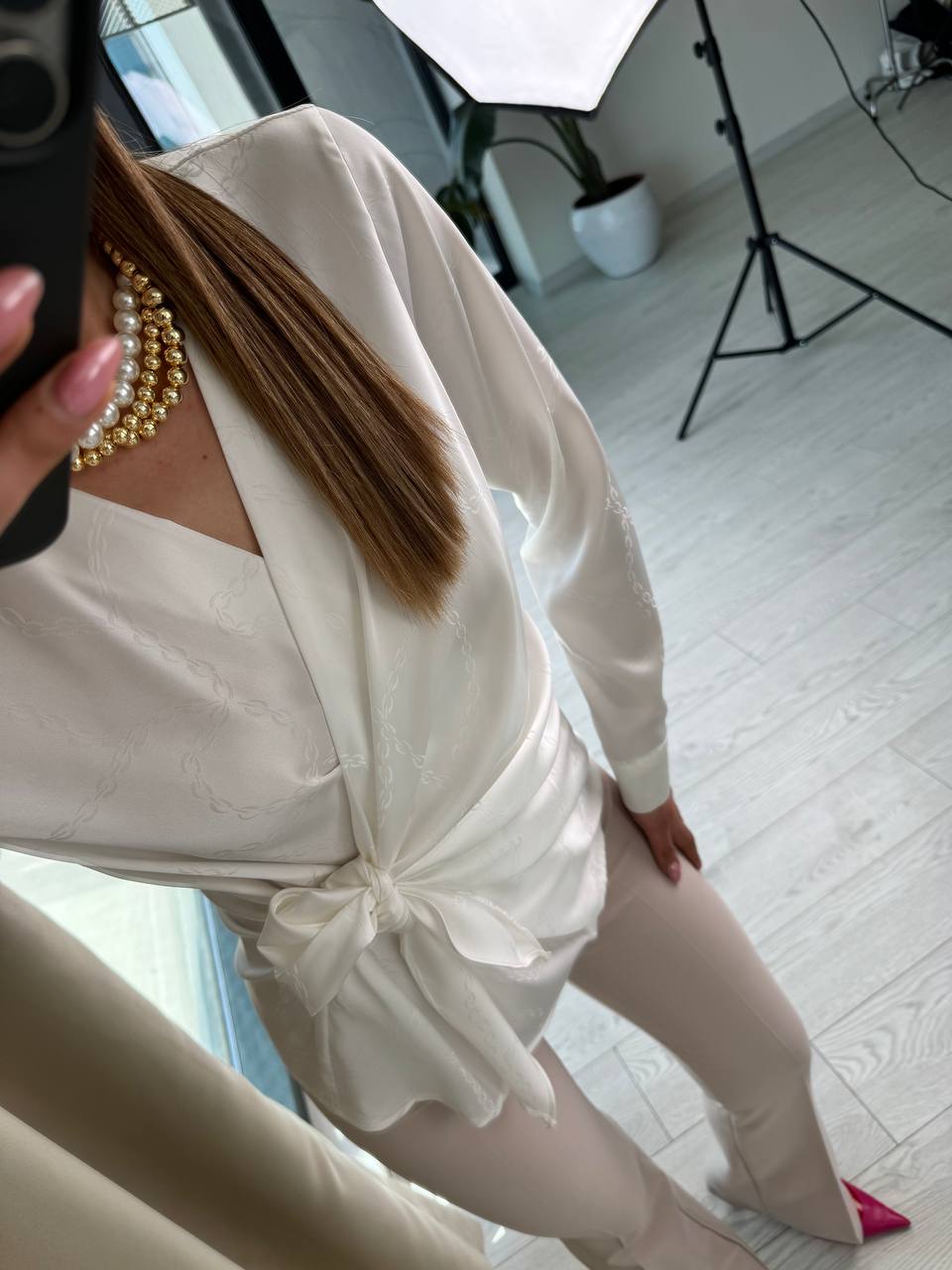 Beyaz%20Zincir%20Desen%20Lüks%20Kalite%20Bluz%20