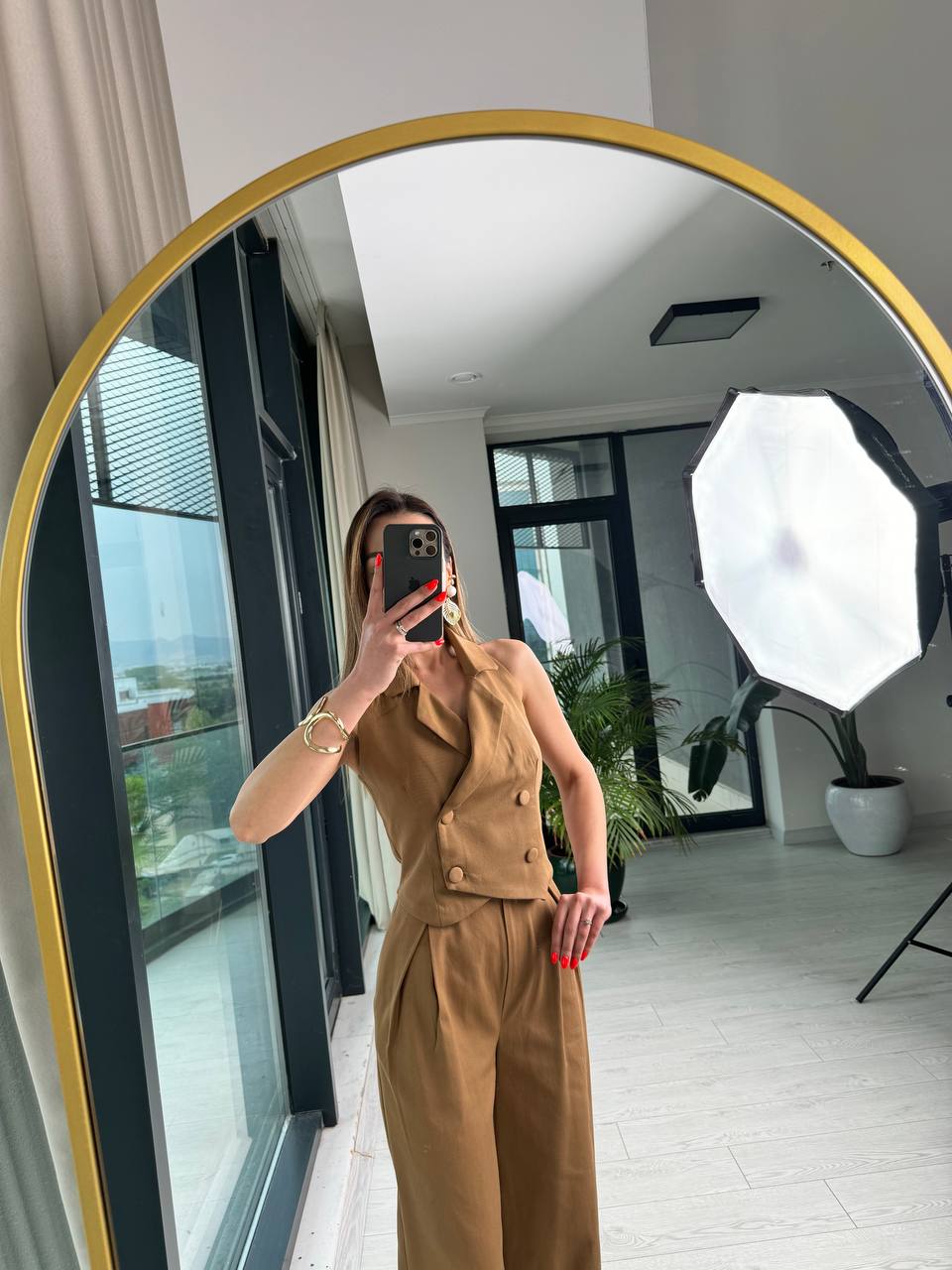 Kahverengi%20Premium%20Seri%20%100%20Pamuk%20Gabardin%20Pantolon%20Yelek%20Takım