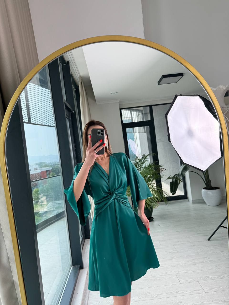 Zümrüt%20Düğüm%20Detaylı%20Tok%20Saten%20Elbise