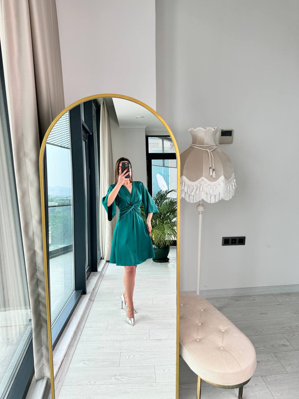 Zümrüt%20Düğüm%20Detaylı%20Tok%20Saten%20Elbise