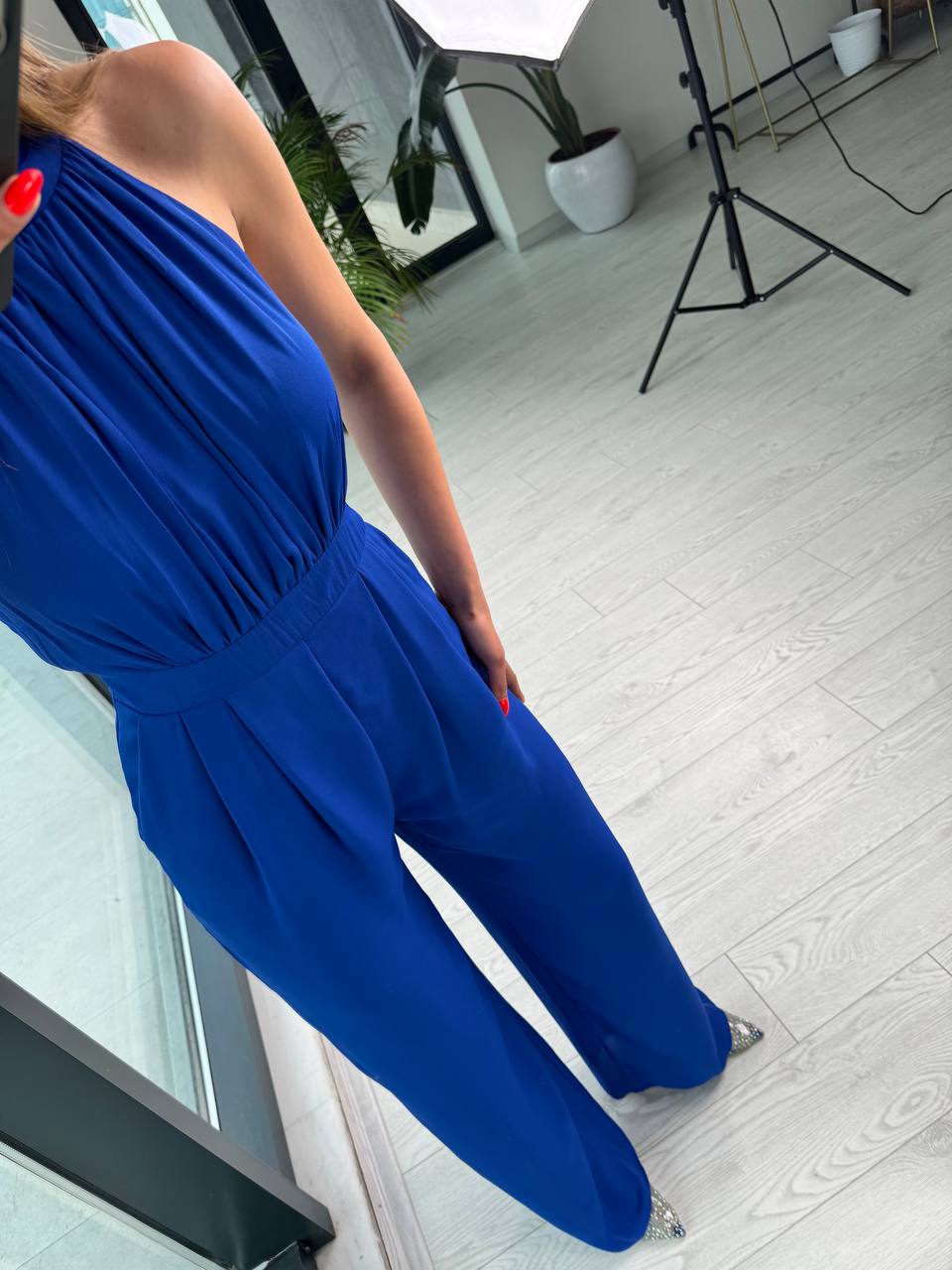 Tasarım%20Saks%20Astarlı%20Halter%20İpekli%20Krep%20Şifon%20Tulum