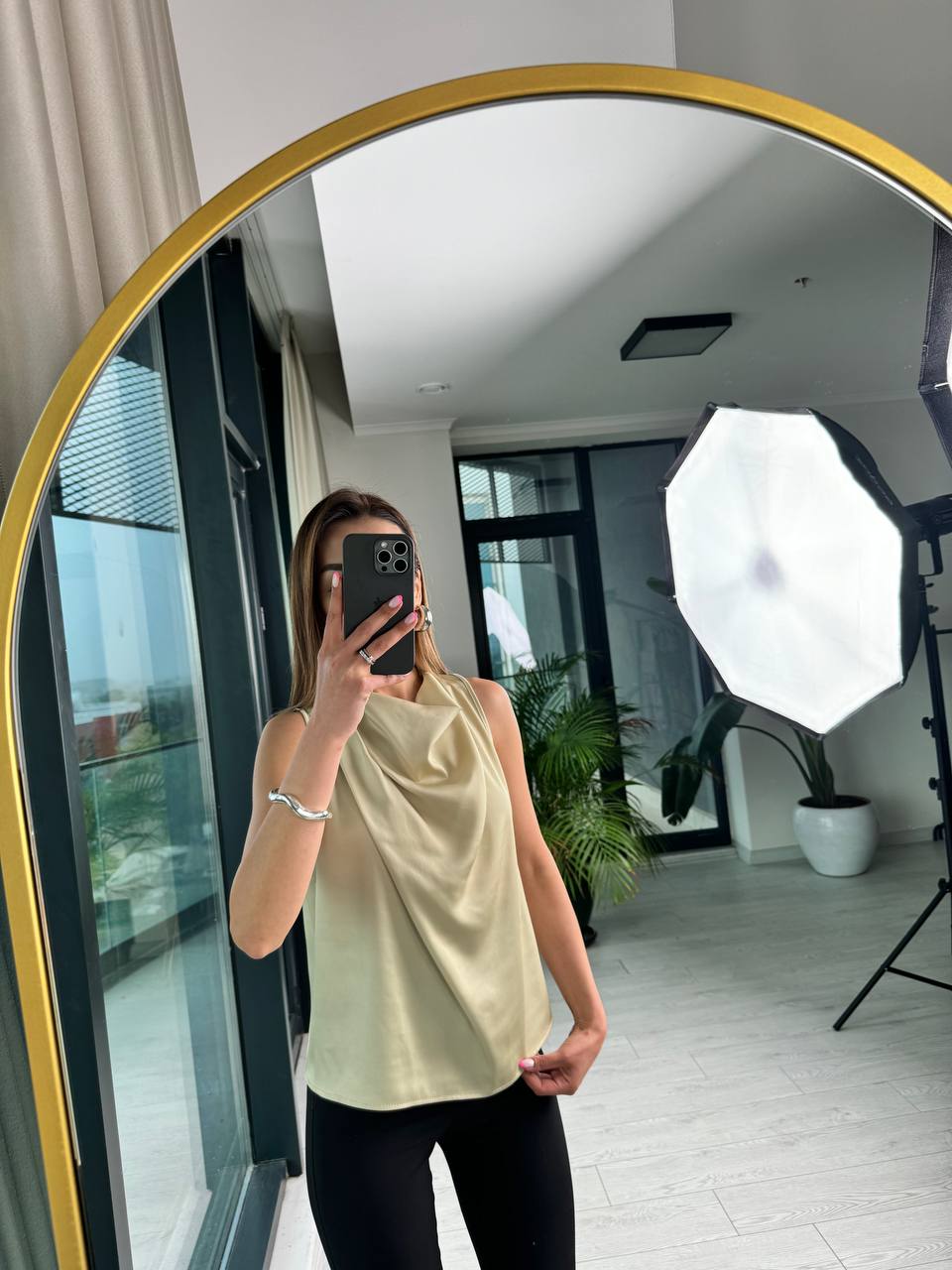 Açık%20Yeşil%20Zara%20Model%20Metal%20Toka%20Detaylı%20Bluz