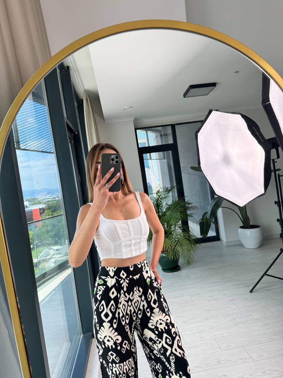 Siyah%20Yeşil%20Pamuklu%20Viskon%20Pantolon%20Kimono%20Tiril%20Takım