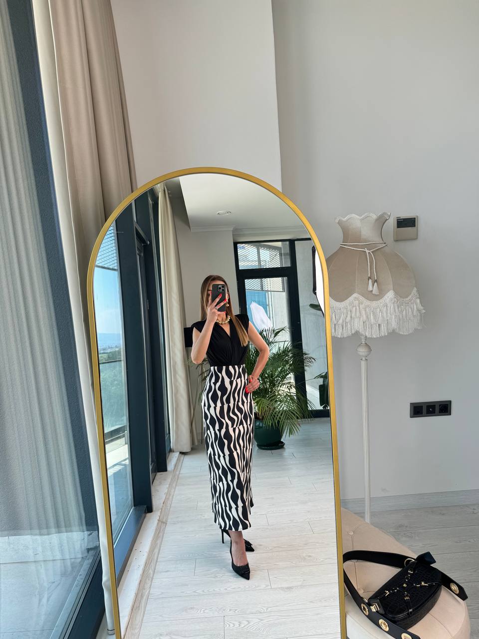 Siyah%20Beyaz%20Desenli%20Pamuklu%20Tok%20Doku%20Etek