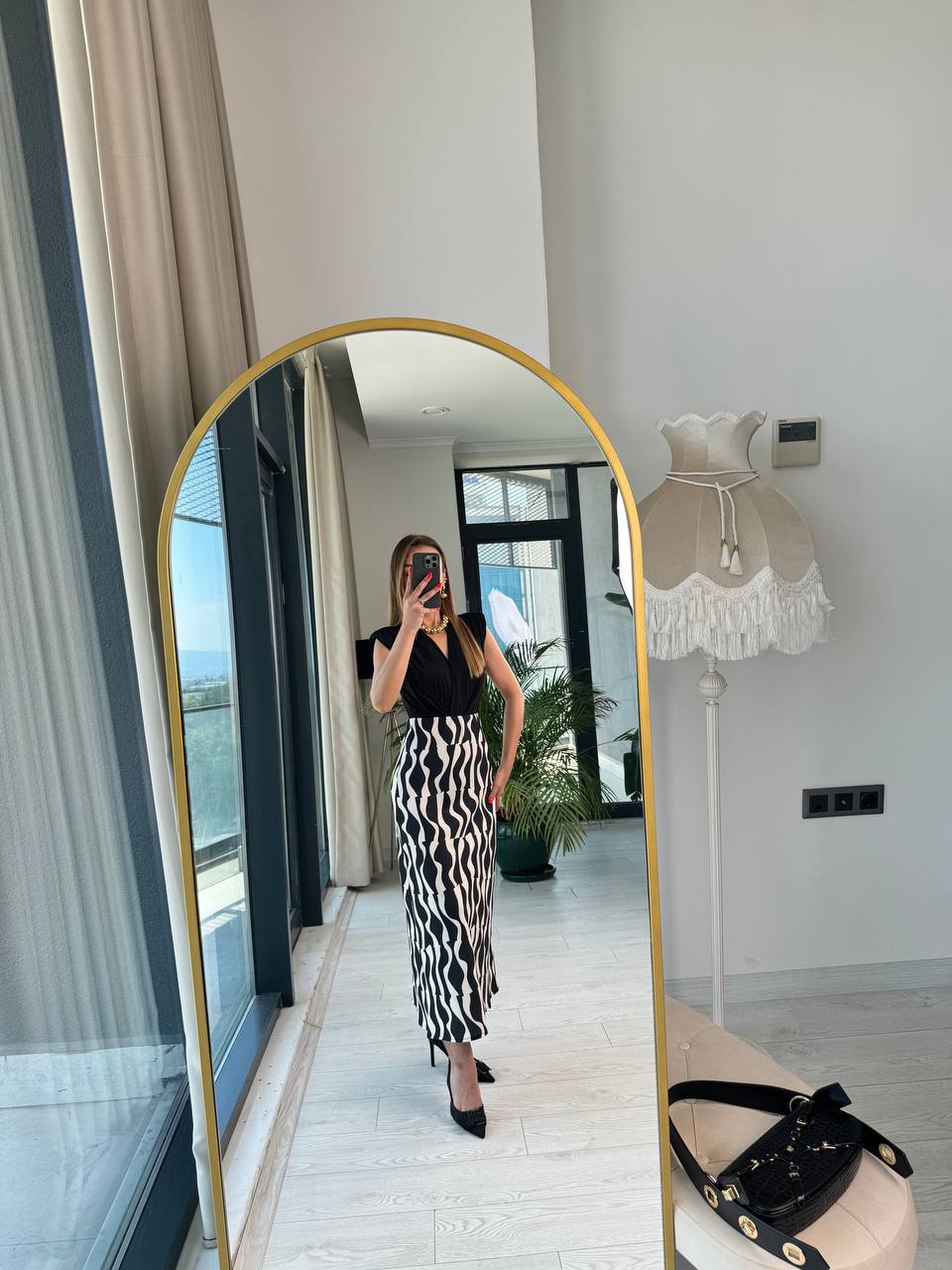 Siyah%20Beyaz%20Desenli%20Pamuklu%20Tok%20Doku%20Etek