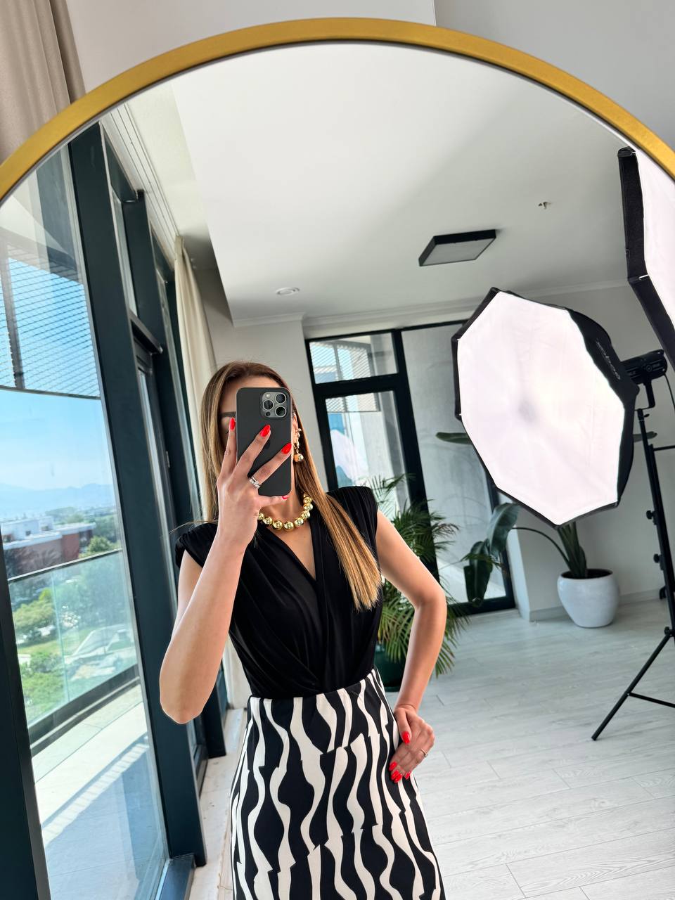 Siyah%20Beyaz%20Desenli%20Pamuklu%20Tok%20Doku%20Etek