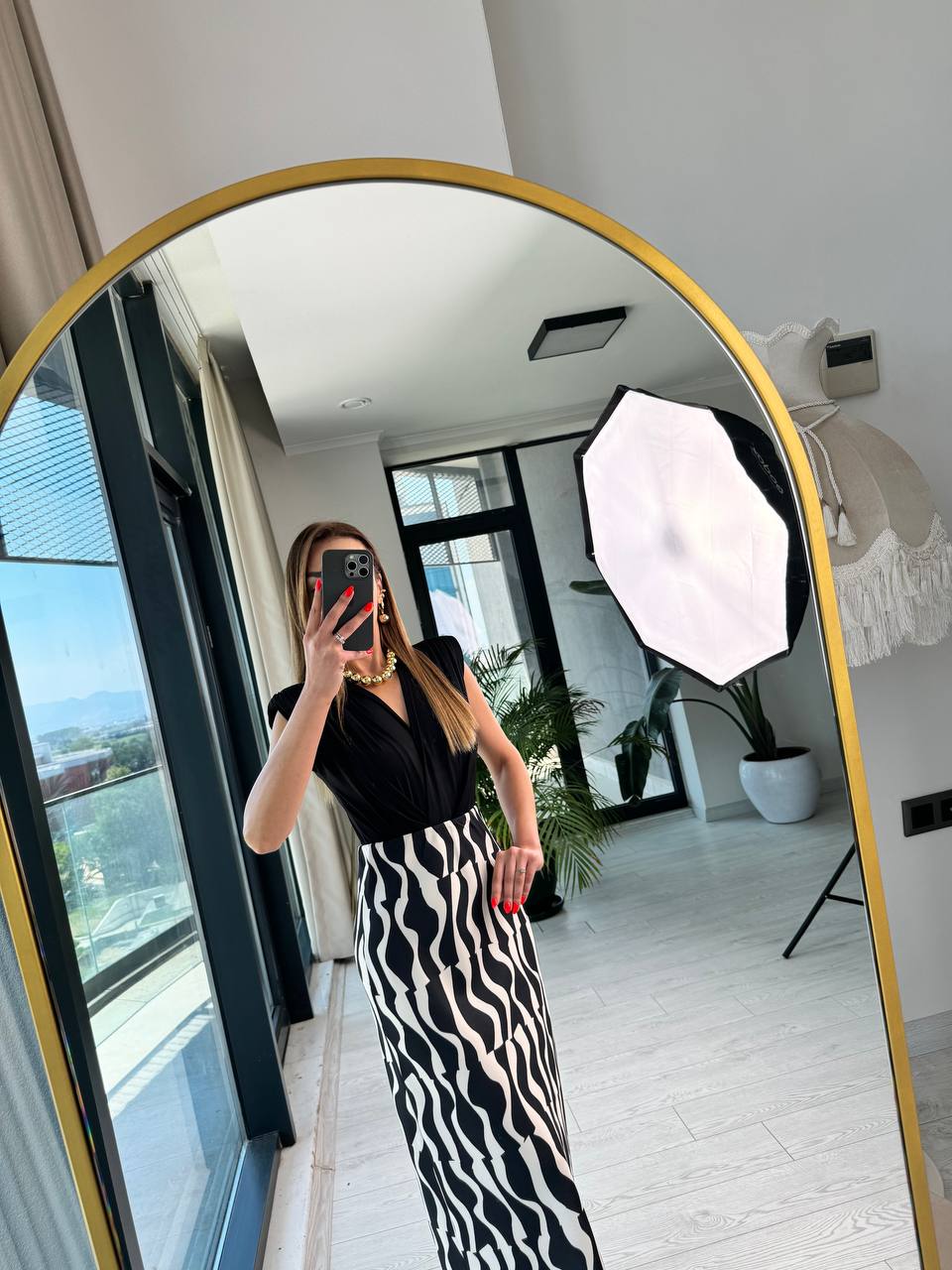 Siyah%20Beyaz%20Desenli%20Pamuklu%20Tok%20Doku%20Etek