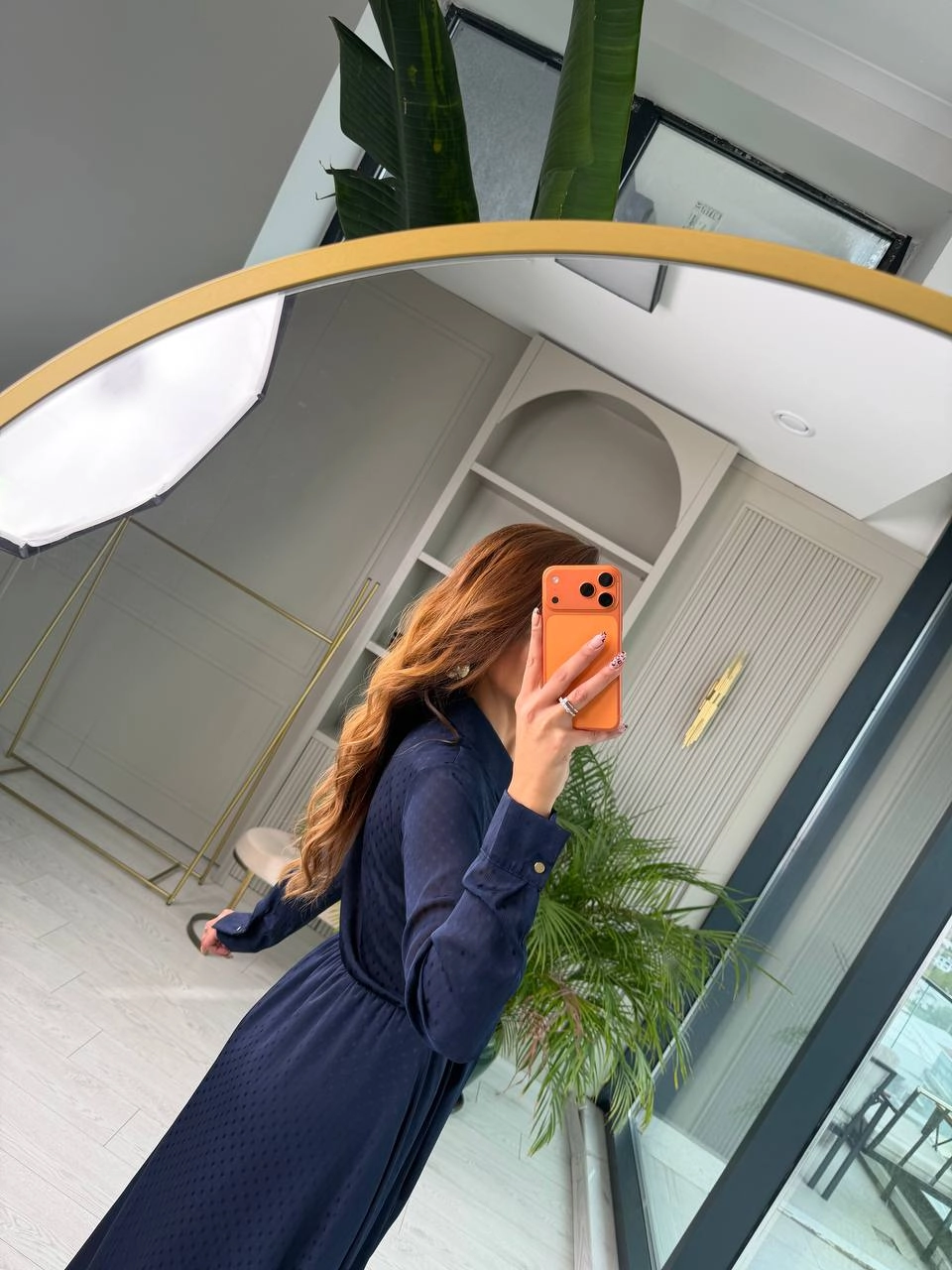 Lacivert%20Bel%20Bağlama%20Detaylı%20Lüks%20Şifon%20Elbise