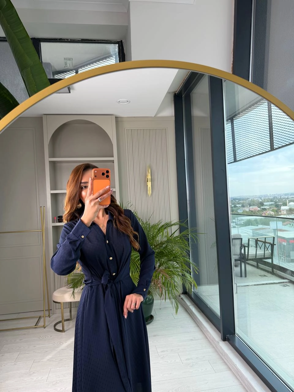 Lacivert%20Bel%20Bağlama%20Detaylı%20Lüks%20Şifon%20Elbise