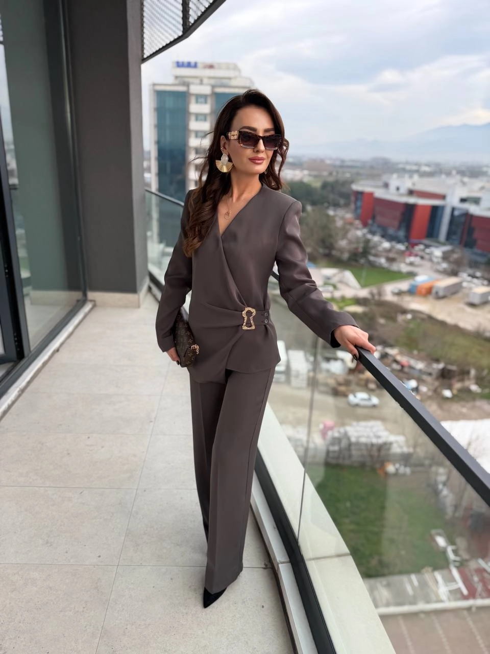 Tasarım%20Haki%20İthal%20Krep%20Kumaş%20Takım